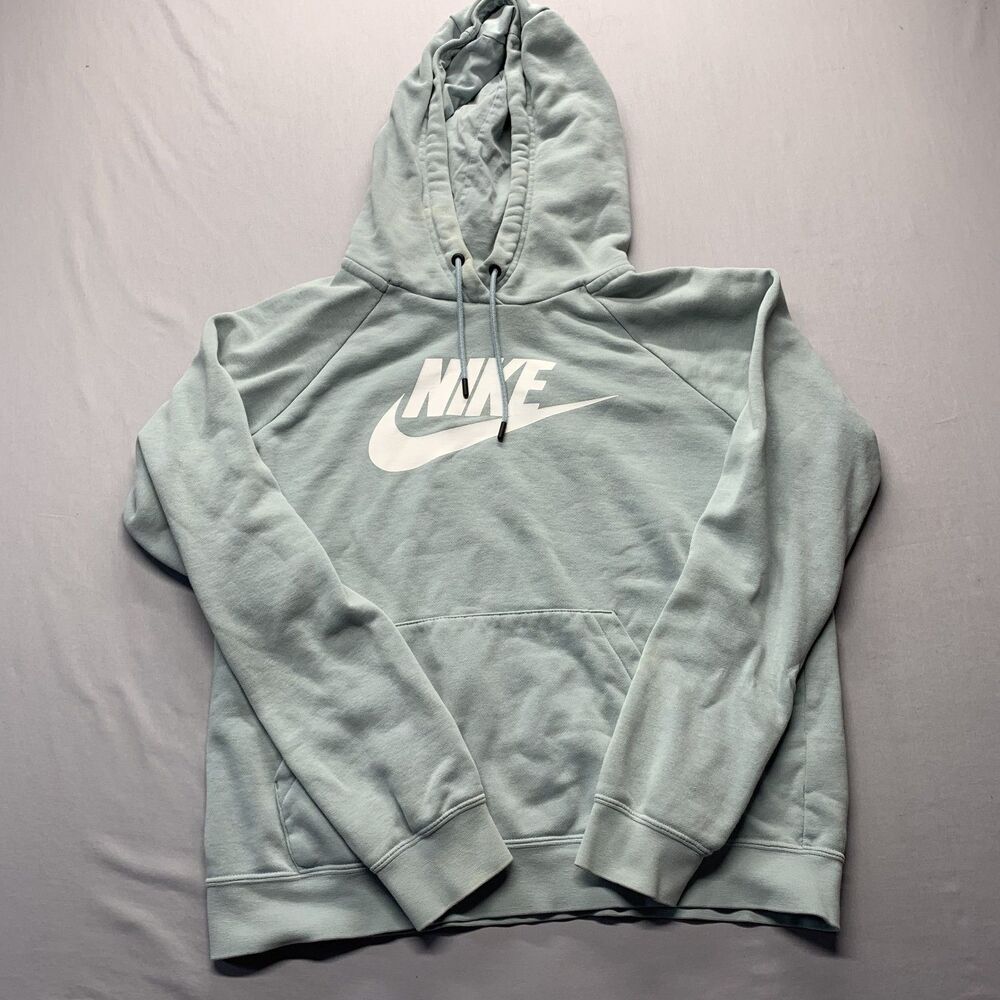 Nike Women’s Small Lightweight Hoodie Pullover Light Blue /w White Logo